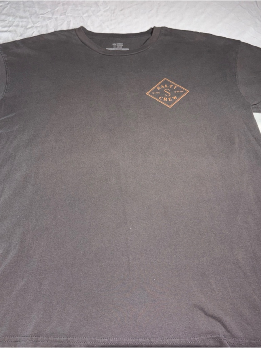 Salty Crew Short-Sleeve Tee in Charcoal with Tan Logo